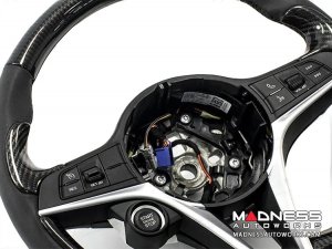 Alfa Romeo Stelvio Steering Wheel Trim - Carbon Fiber - Thumb Grip Cover Set - Pre 2020